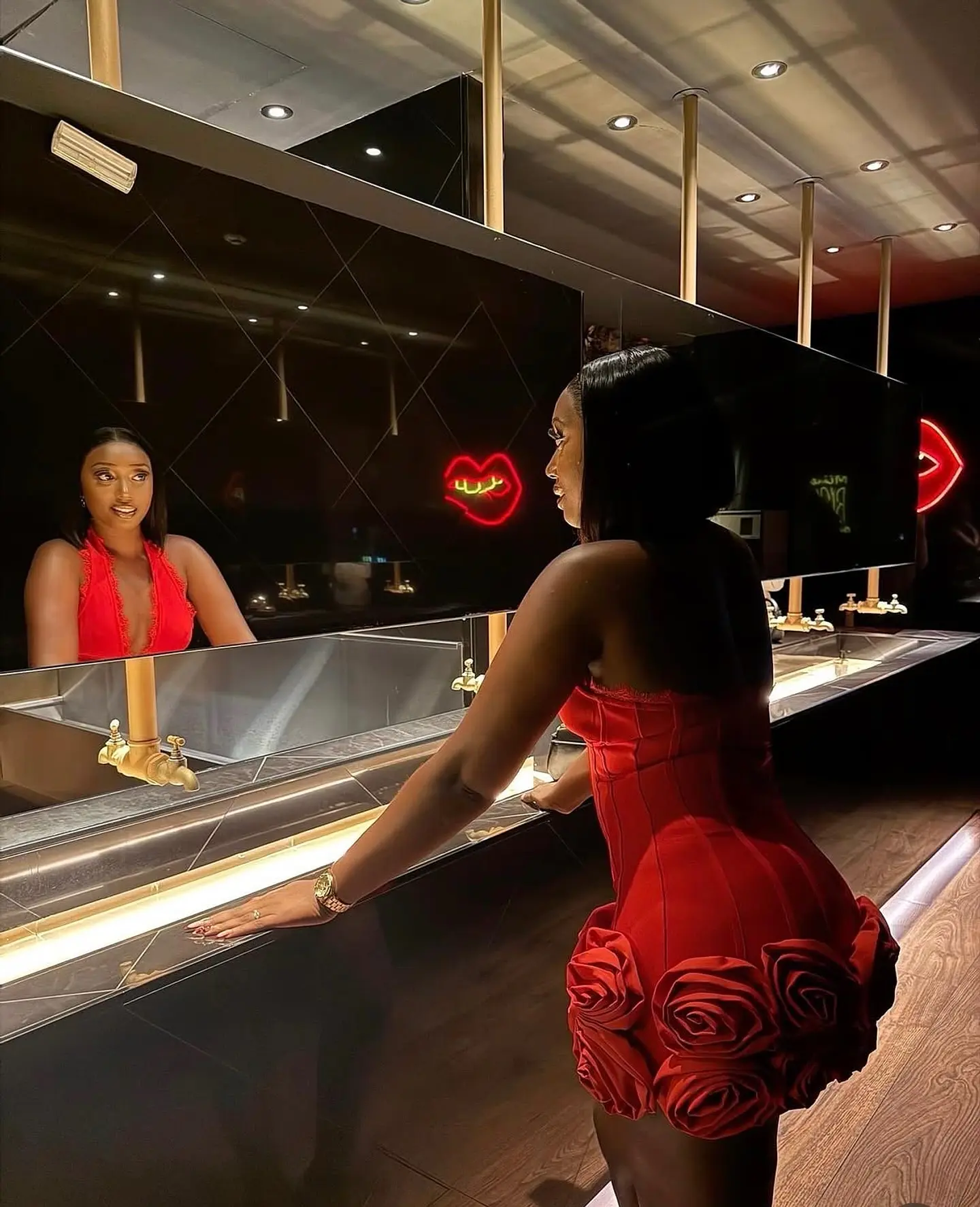 Ivory Mini Dress Red 2