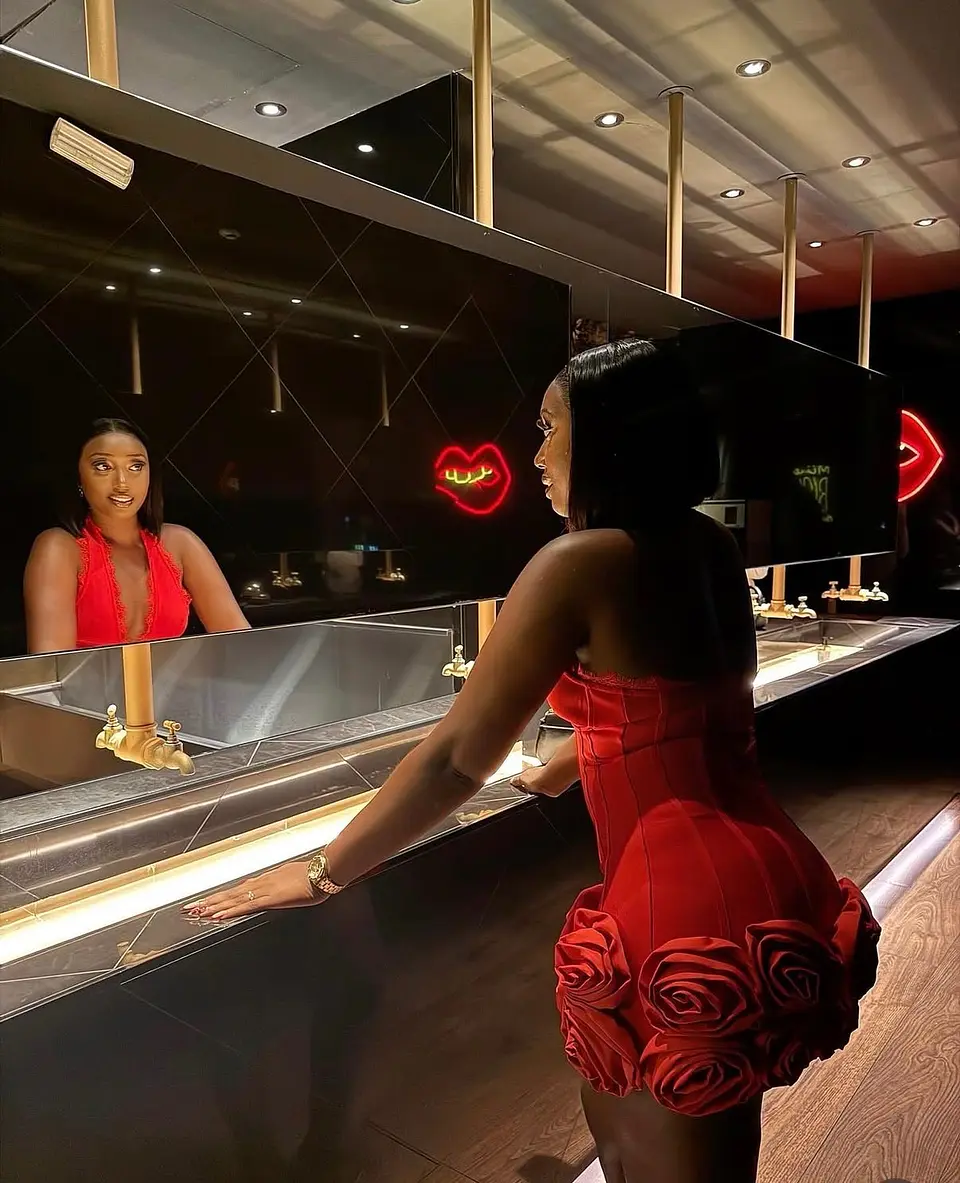 Ivory Mini Dress Red 2