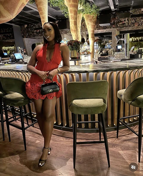 Ivory Mini Dress Red