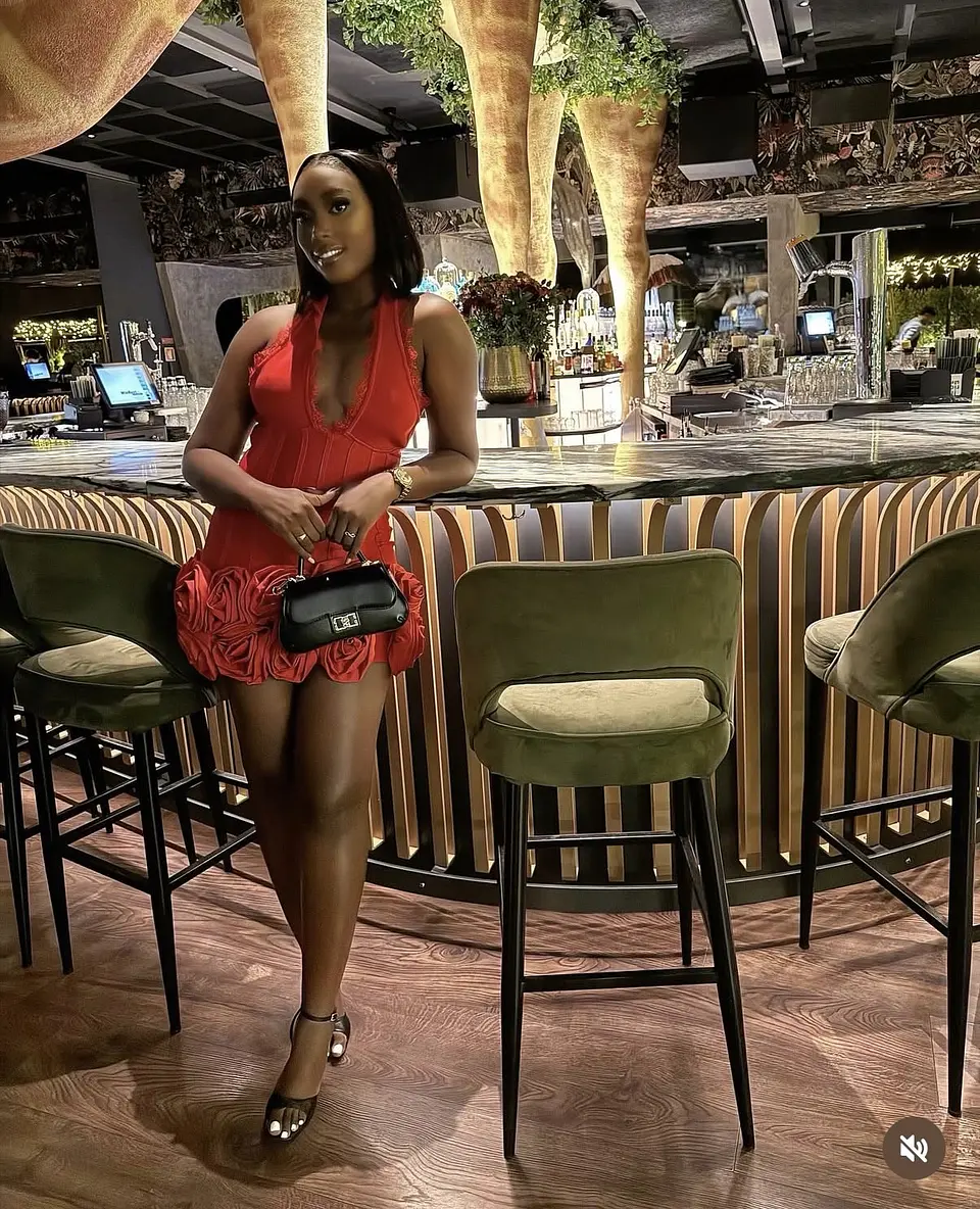 Ivory Mini Dress Red 1