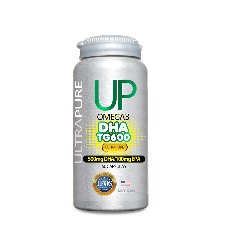 Omega Up TG DHA 600 – Omega 3 en Forma Triglicérido Alta Concentración DHA 500 mg + EPA 100 mg 1