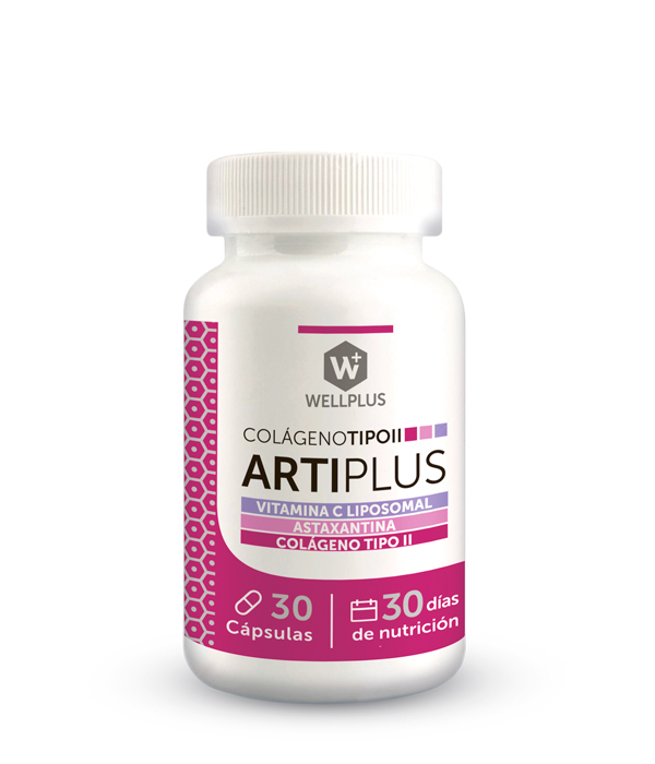Artiplus Wellplus | Vitamina C Liposomal + Astaxantina + Colágeno Tipo II | 30 cápsulas
