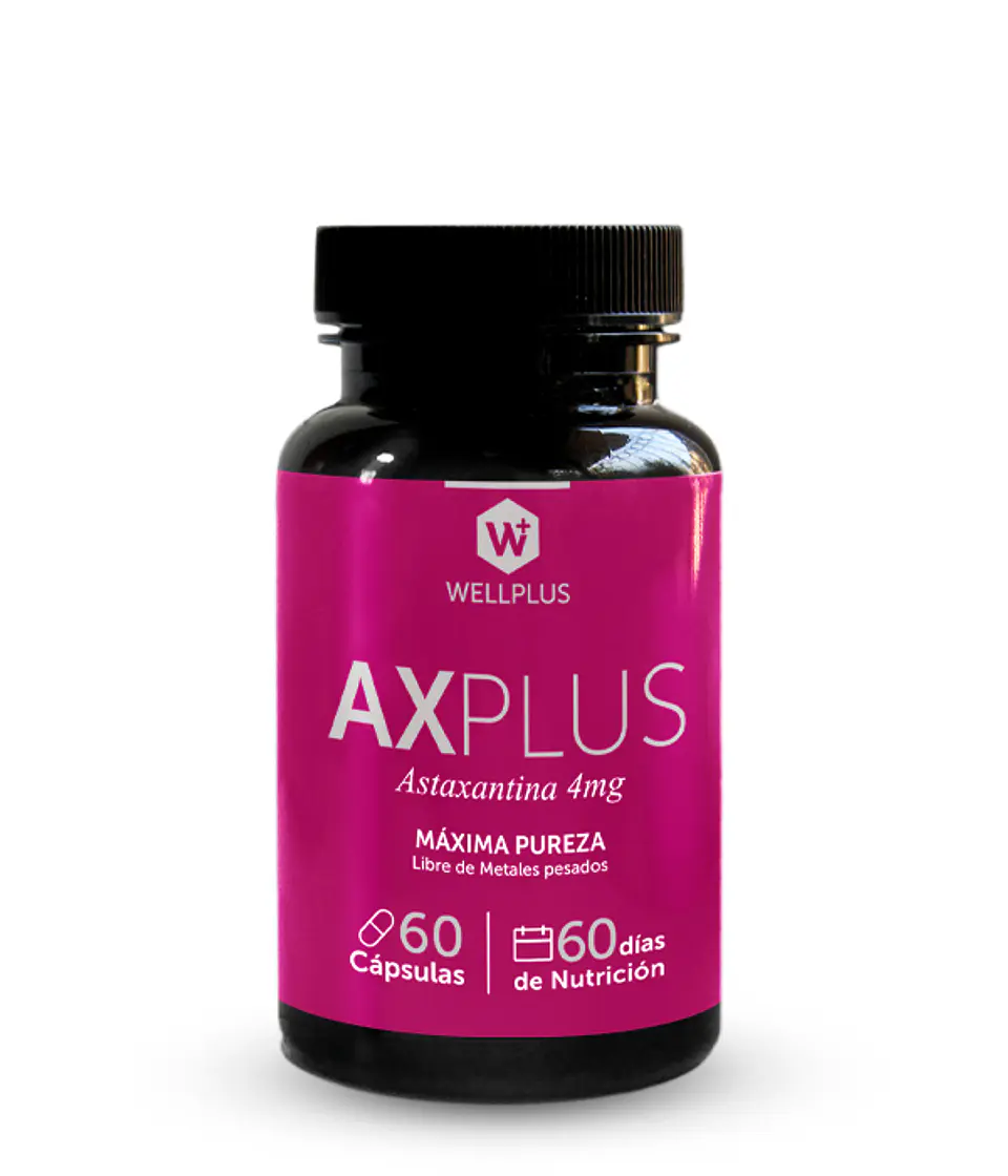 AX Plus Astaxantina 4 mg Wellplus 60 cápsulas – Antioxidante de alta pureza | Boutique de Piel 1