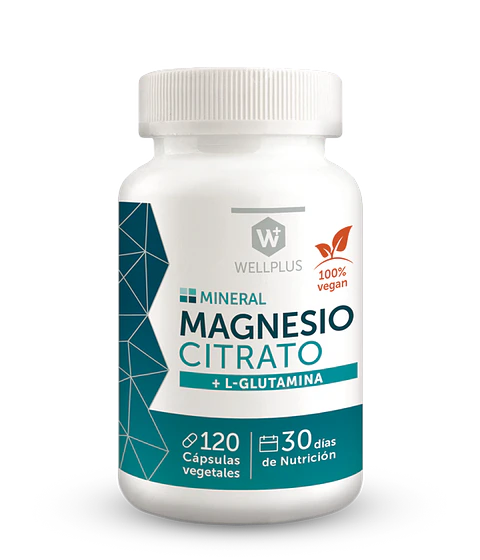 Magnesio Citrato + L Glutamina 120 Cápsulas Wellplus Boutique de Piel