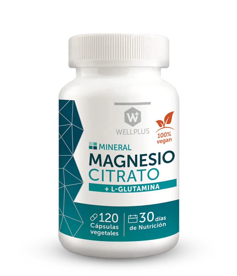 Magnesio Citrato + L Glutamina 120 Cápsulas Wellplus Boutique de Piel 1