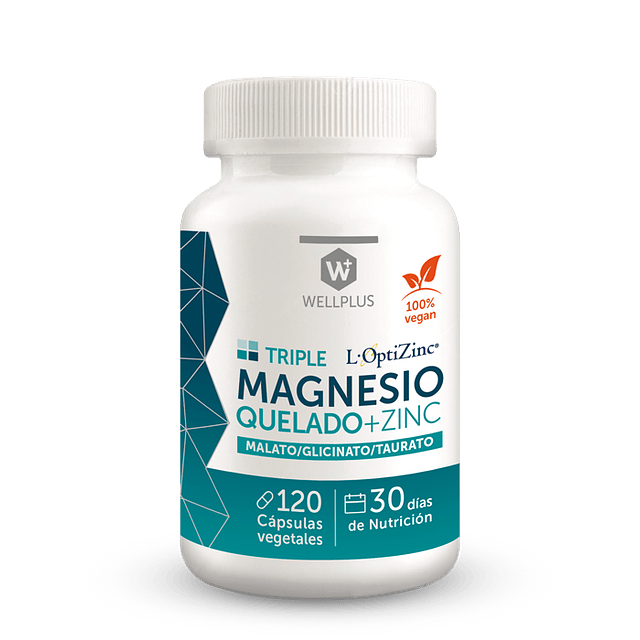 Triple Magnesio Quelado + Zinc 120 Cápsulas
