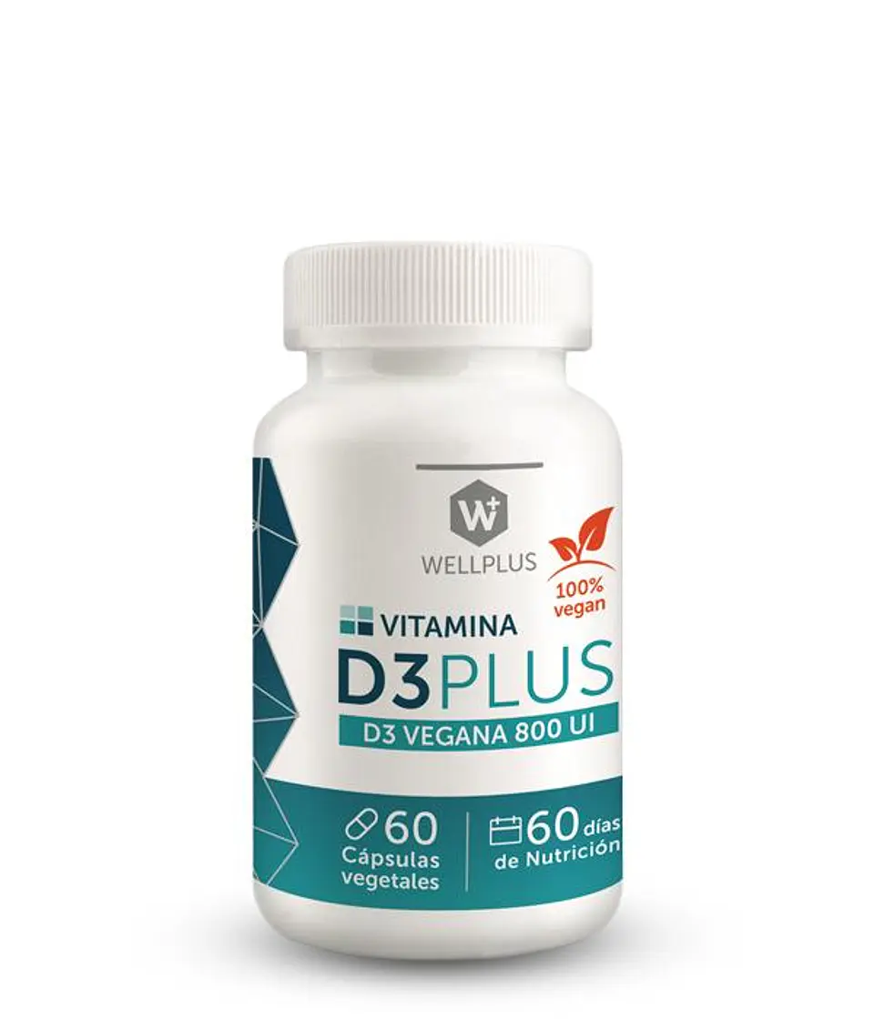 D3 Plus Vegana 60 Cáp ¿Sabías que la vitamina D juega un papel clave en la salud de tu piel? 1