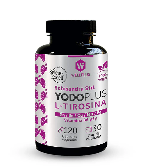 YodoPlus L-Tirosina Wellplus – Soporte Metabólico, Energía y Enfoque 120 cápsulas