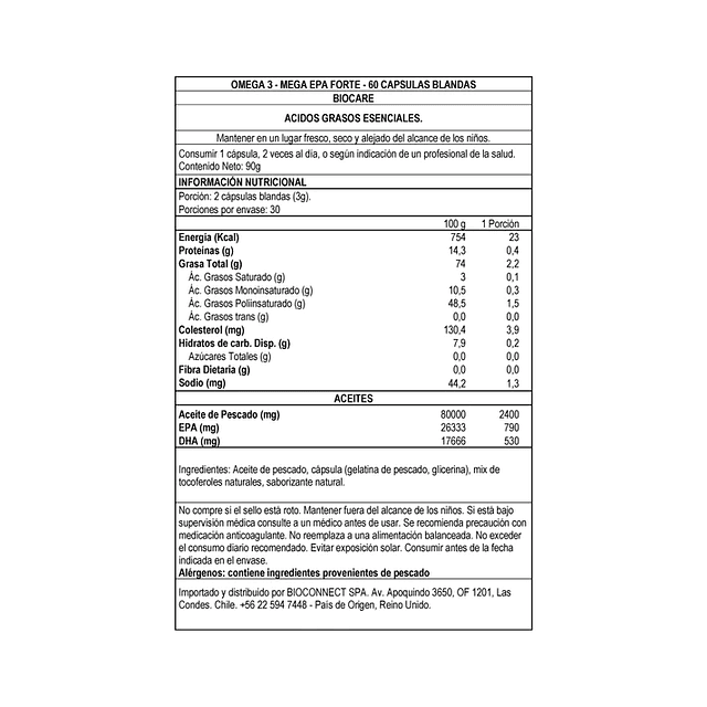 OMEGA 3 - MEGA EPA FORTE 60 CÁPSULAS 