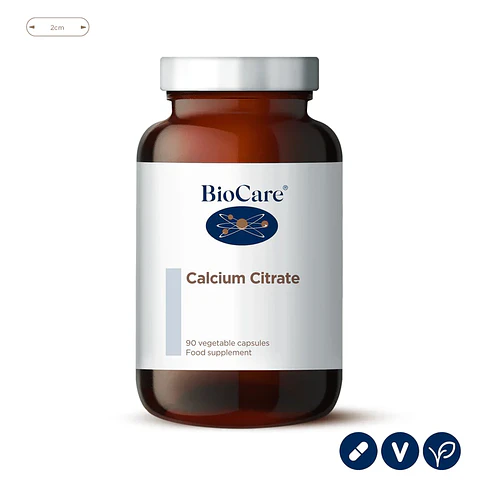 Citrato de Calcio Biocare – Calcio de Alta Absorción para Salud Ósea y Metabolismo 90 Cápsulas