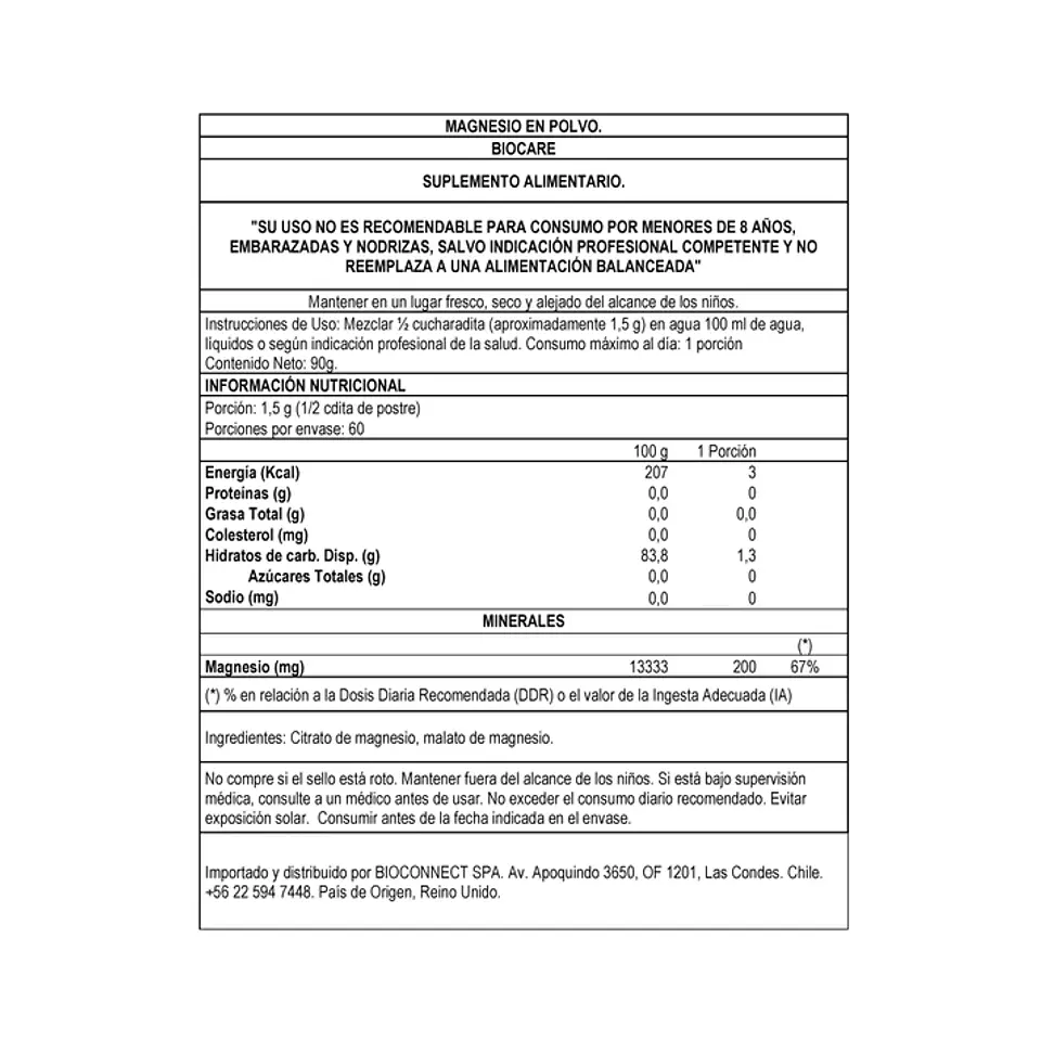 Magnesio en polvo 90 Gr 2