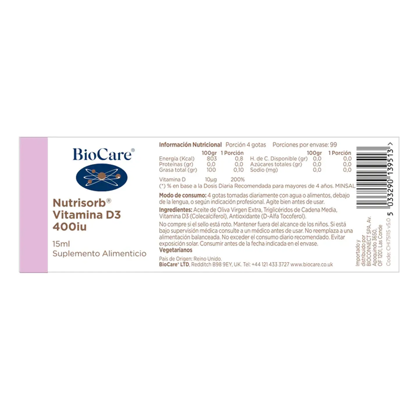 Nutrisorb Vitamina D3 Liquida, 15ml 4