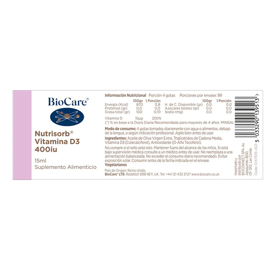 Nutrisorb Vitamina D3 Liquida, 15ml 4