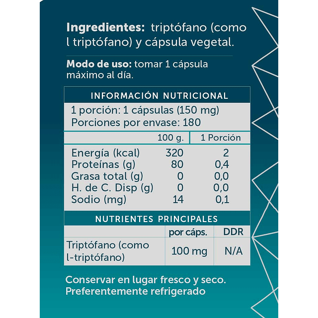 L-Triptofano Pure 180 cápsulas