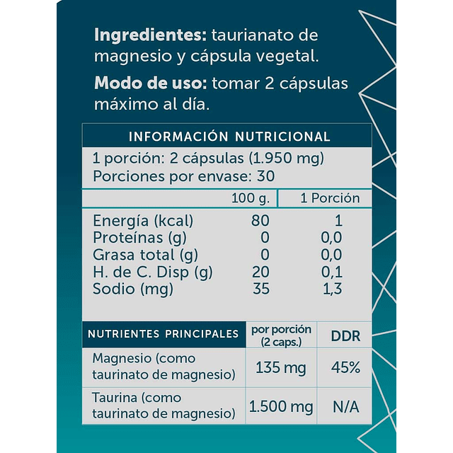 Magnesio Taurinato Pure 60 cápsulas