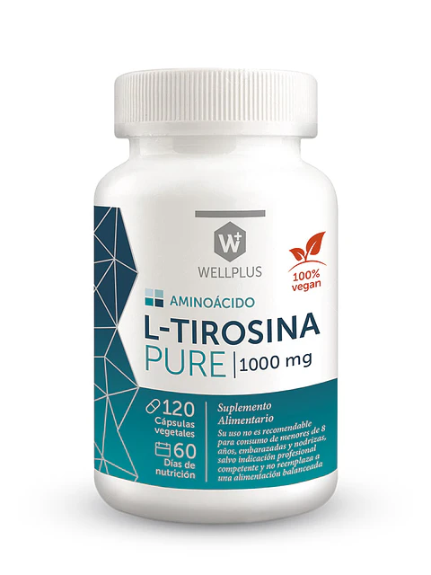 L-Tirosina Pure 1500 mg  120 cápsulas