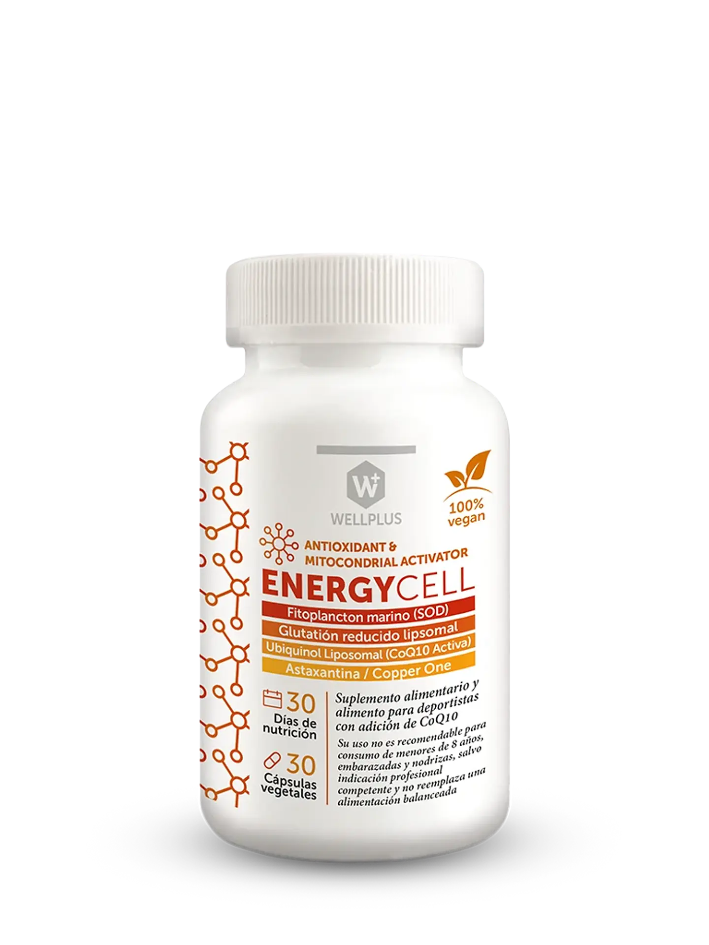 Energy Cell Wellplus – Glutatión Liposomal + CoQ10 + Astaxantina | Energía Celular y Antioxidante Avanzado 30 cápsulas 1