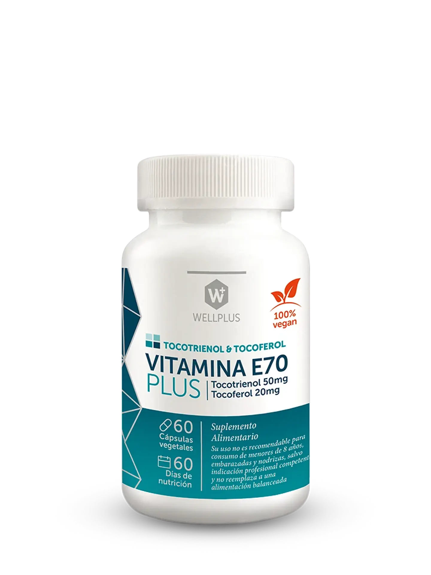Vitamina E70 Plus Wellplus – Vitamina E Completa con Tocotrienoles y Tocoferoles 60 cápsulas 1