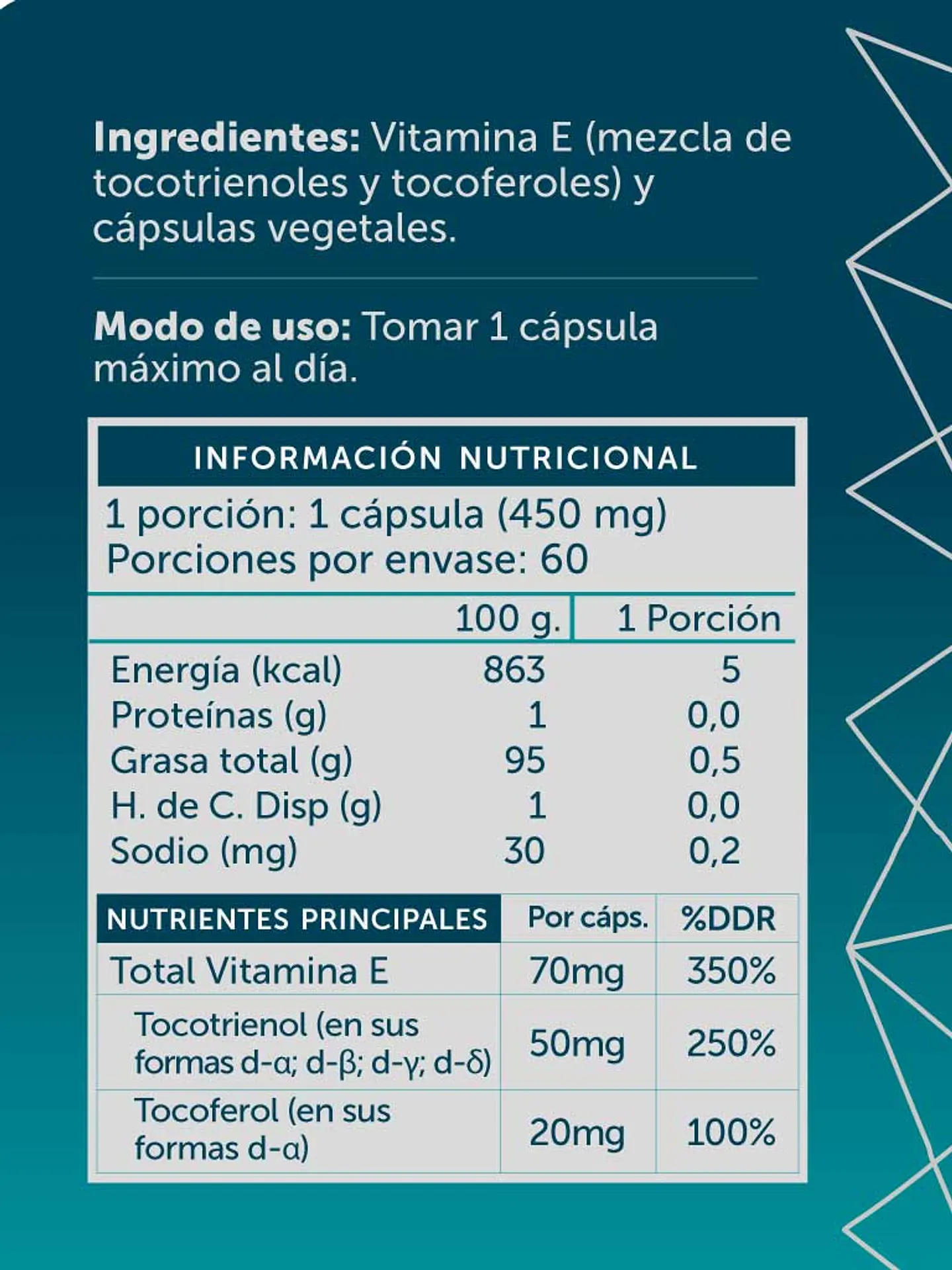 Vitamina E70 Plus Wellplus – Vitamina E Completa con Tocotrienoles y Tocoferoles 60 cápsulas 2