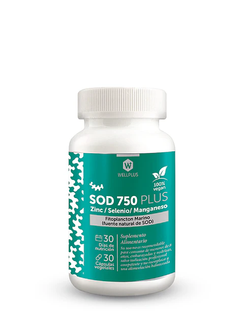 SOD 750 Plus Wellplus – Antioxidante con SOD, Zinc, Selenio y Manganeso | Boutique de Piel