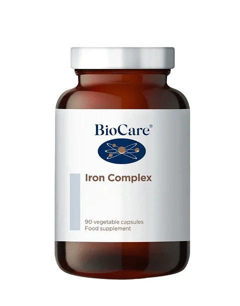 Complejo de Hierro Biocare – Hierro con Vitamina C para Energía y Metabolismo 90 Cápsulas