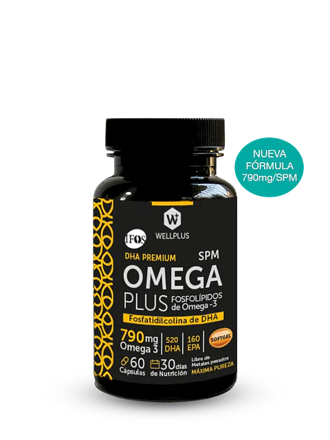 Omega Plus 790 60 cáp. Wellplus – Omega-3 con Fosfolípidos y DHA de Alta Biodisponibilidad | Boutique de Piel
