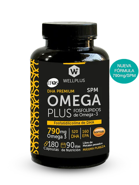Omega Plus 790 180 caps. Wellplus – Omega-3 con Fosfolípidos y DHA de Alta Biodisponibilidad | Boutique de Piel