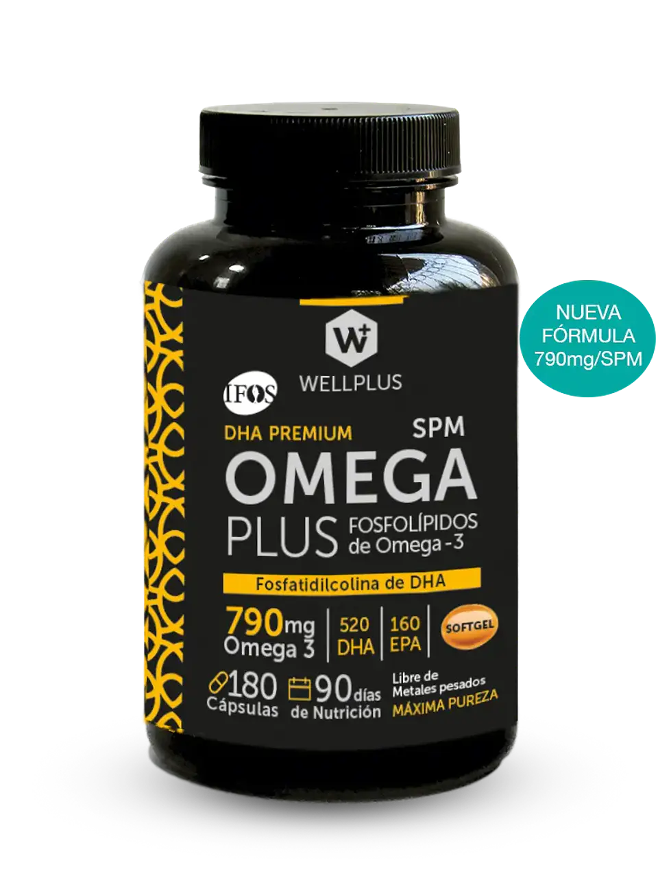 Omega Plus 790 180 caps. Wellplus – Omega-3 con Fosfolípidos y DHA de Alta Biodisponibilidad | Boutique de Piel 1