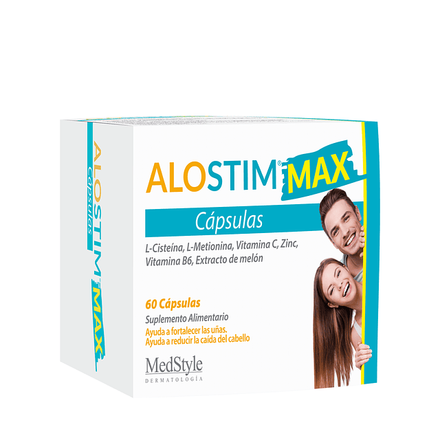 ALOSTIM MAX Suplemento alimentario para refuerzo de cabello y uñas. 60 Cápsulas.