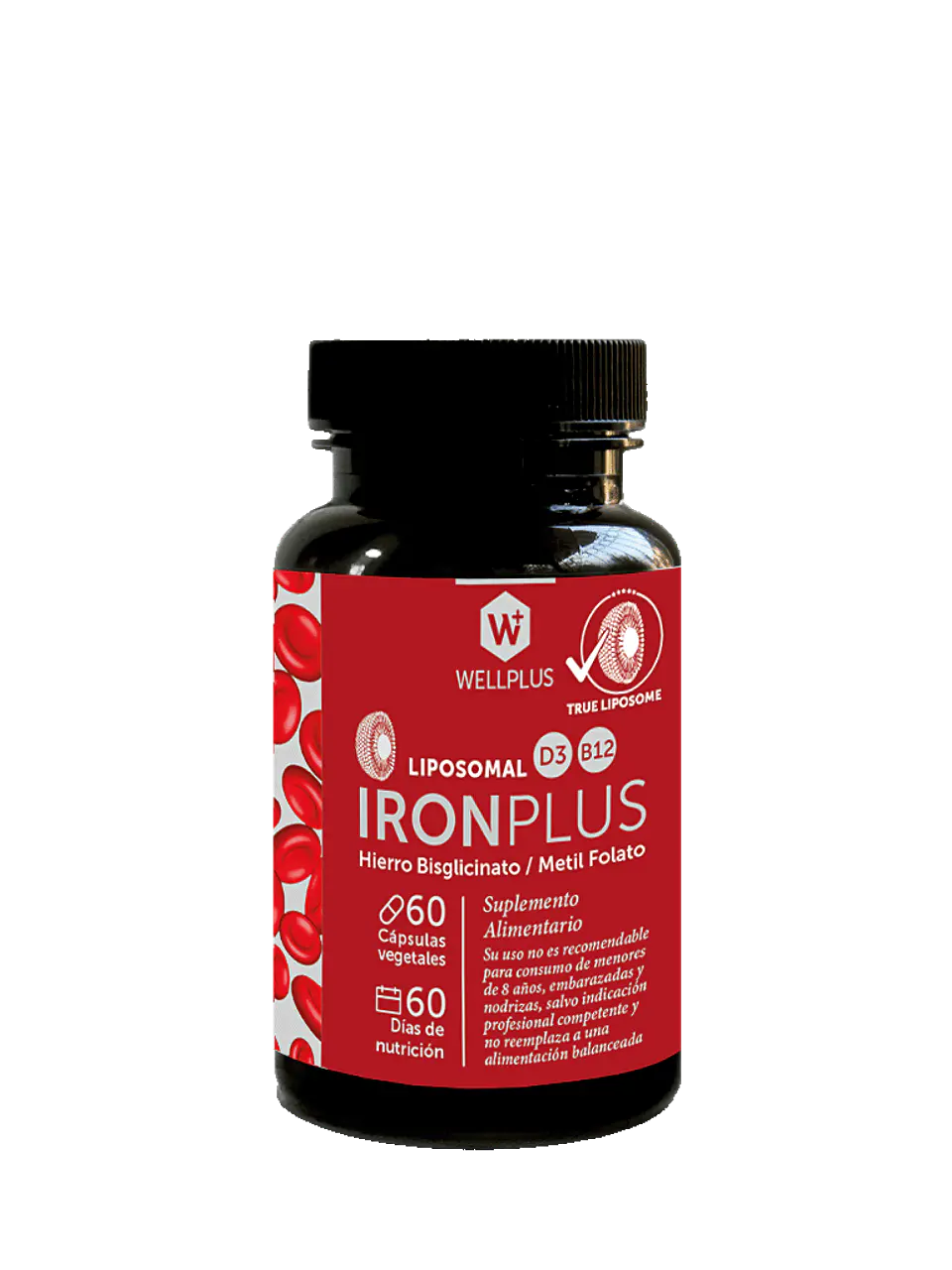 IronPlus Wellplus Liposomal 60 cápsulas – Hierro bisglicinato con metil folato y vitamina B12 | Boutique de Piel 1
