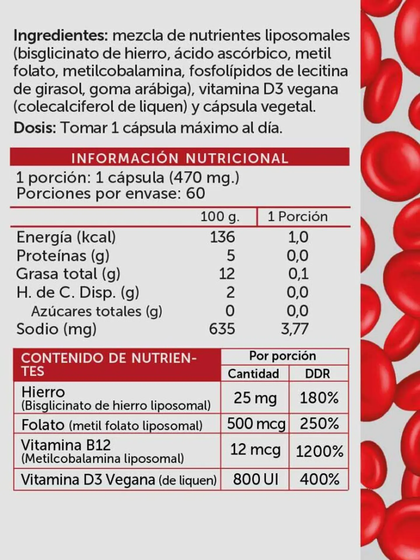 IronPlus Wellplus Liposomal 60 cápsulas – Hierro bisglicinato con metil folato y vitamina B12 | Boutique de Piel 2