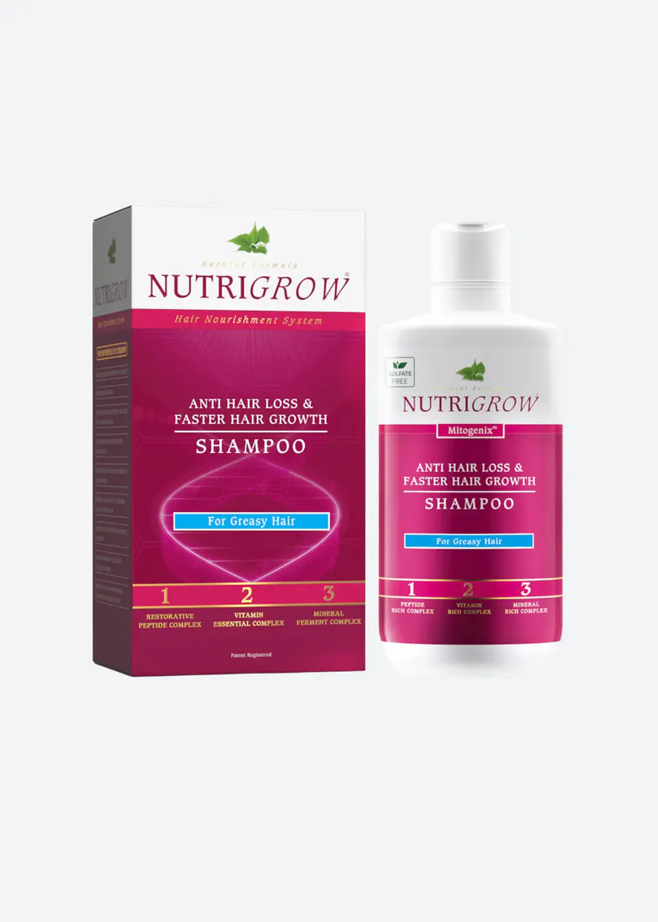 SHAMPOO ANTICAÍDA CABELLO GRASO NUTRIGROW  ¿Preocupado por la caída del cabello y buscas una solución efectiva y respaldada por la ciencia? 1