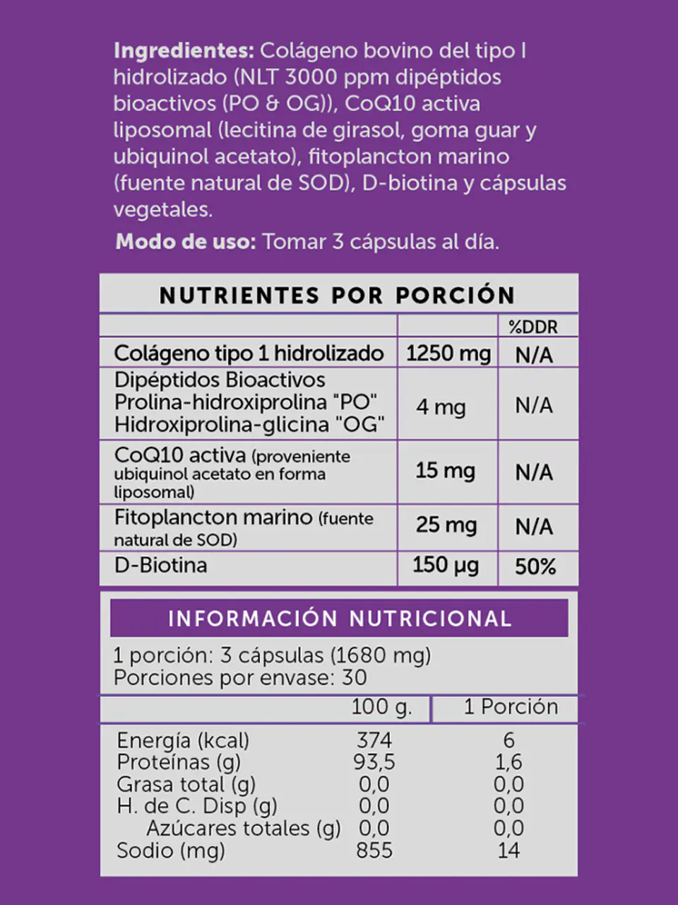 Collagen Pro Péptidos Bioactivos 90 Cápsulas 2