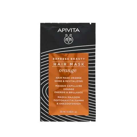 Mascarilla capilar brillo y vitalidad naranja Apivita ¿Tu cabello luce opaco, sin vida y carece de brillo?