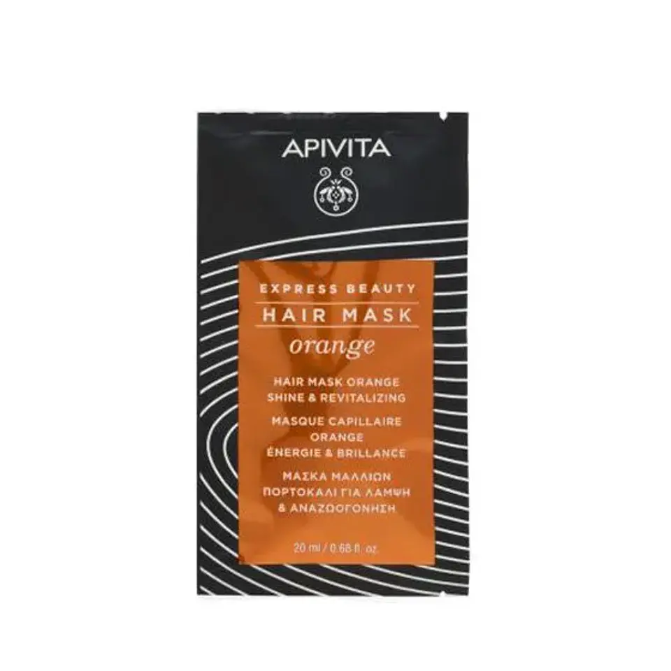 Mascarilla capilar brillo y vitalidad naranja Apivita ¿Tu cabello luce opaco, sin vida y carece de brillo? 1