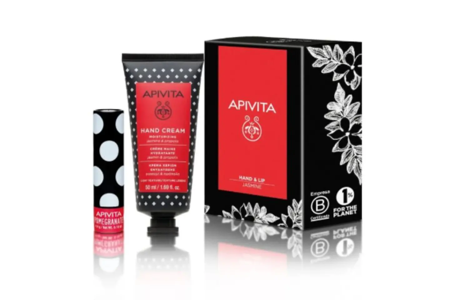 Set Crema de Manos Hidratante de Jazmín 50ml y Bálsamo Labial de Granada 4,4gr 1