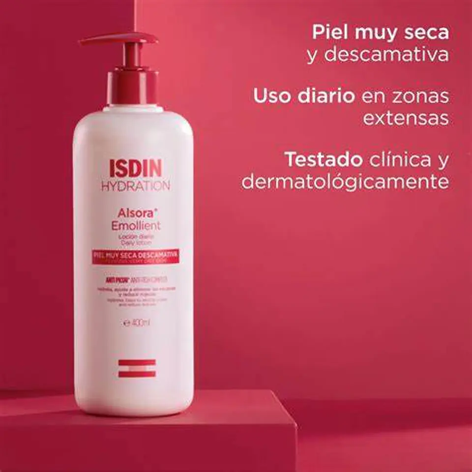 ALSORA EMOLIENTE LOCION 400 ML ¿Tu piel está extremadamente seca, con escamas o enrojecida? 2
