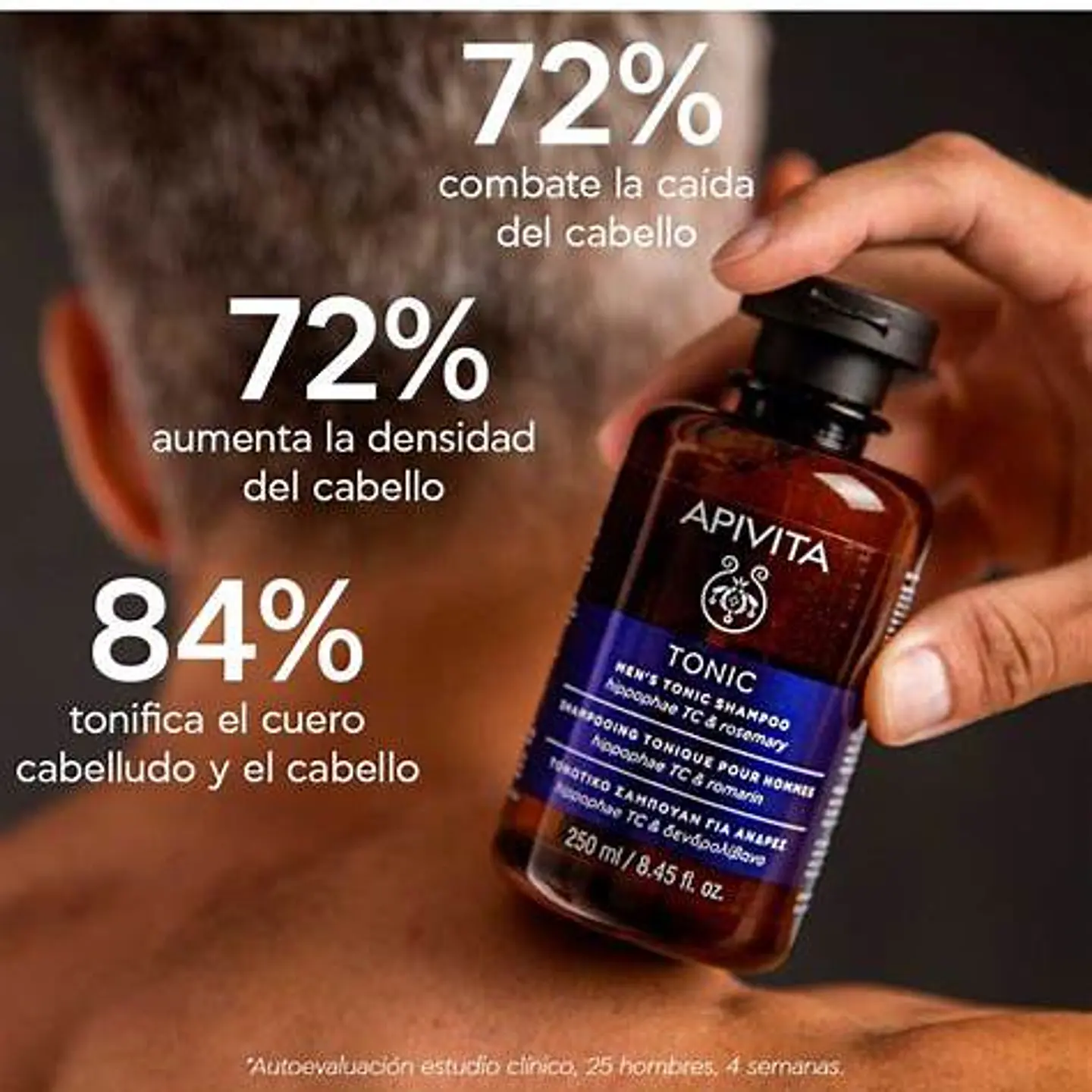 Shampoo para la Caída del Cabello Hombres Apivita ¿Preocupado por la caída del cabello y buscas una solución natural y efectiva? 2