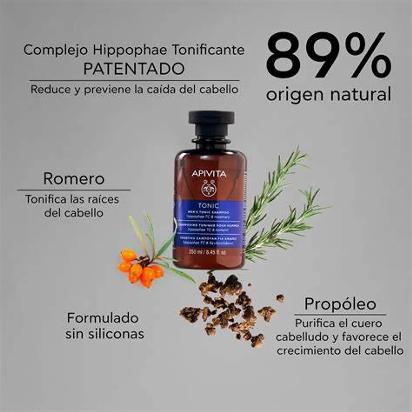 Shampoo para la Caída del Cabello Hombres Apivita ¿Preocupado por la caída del cabello y buscas una solución natural y efectiva? 3