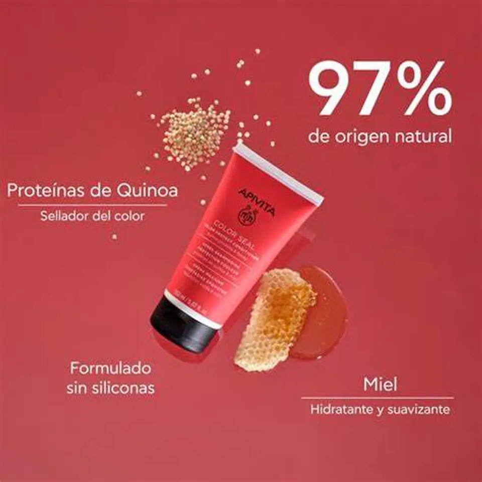 ACONDICIONADOR COLOR SEAL APIVITA ¿Tu cabello teñido pierde brillo y vitalidad rápidamente? 2