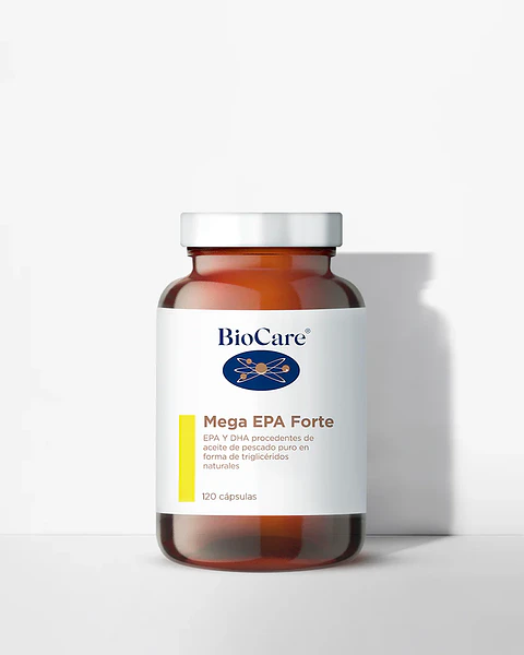 Omega 3 Mega EPA Forte Biocare – Aceite de Pescado Alta Concentración EPA DHA 120 Cápsulas 