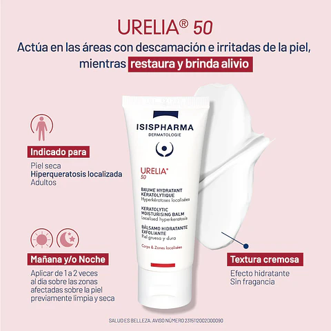 URELIA 50 BAUME HIDRATANTE QUERATOLITICO ¿Tu piel se descama y se vuelve muy gruesa?
