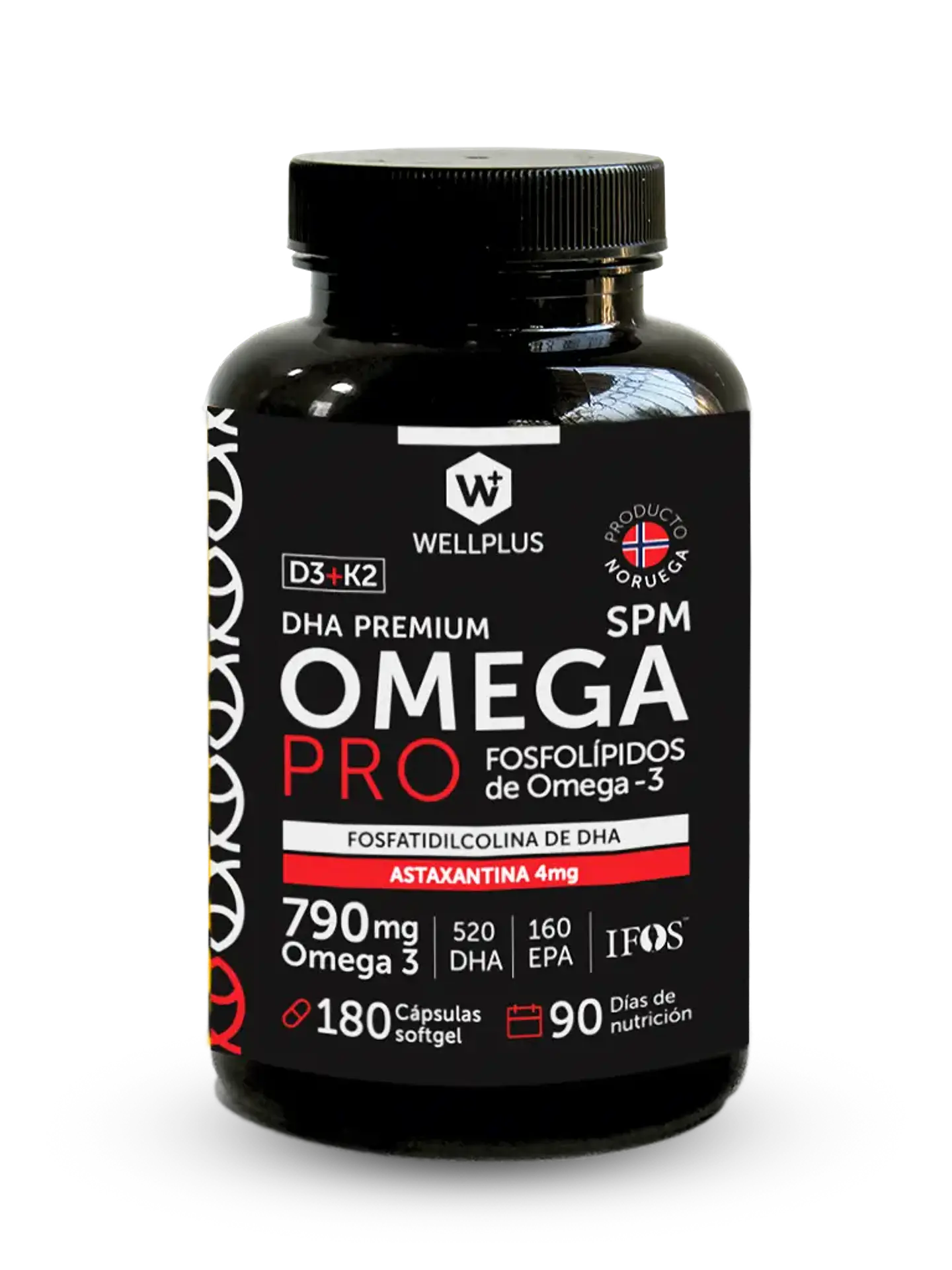 Omega Pro Wellplus  180 cáps.– Omega-3 con Fosfolípidos, Astaxantina, Vitamina D3 y K2 | Boutique de Piel 1