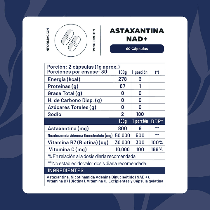 Astaxantina +NAD ¿Buscas un suplemento que apoye tanto tu energía celular como tu belleza desde adentro? 2