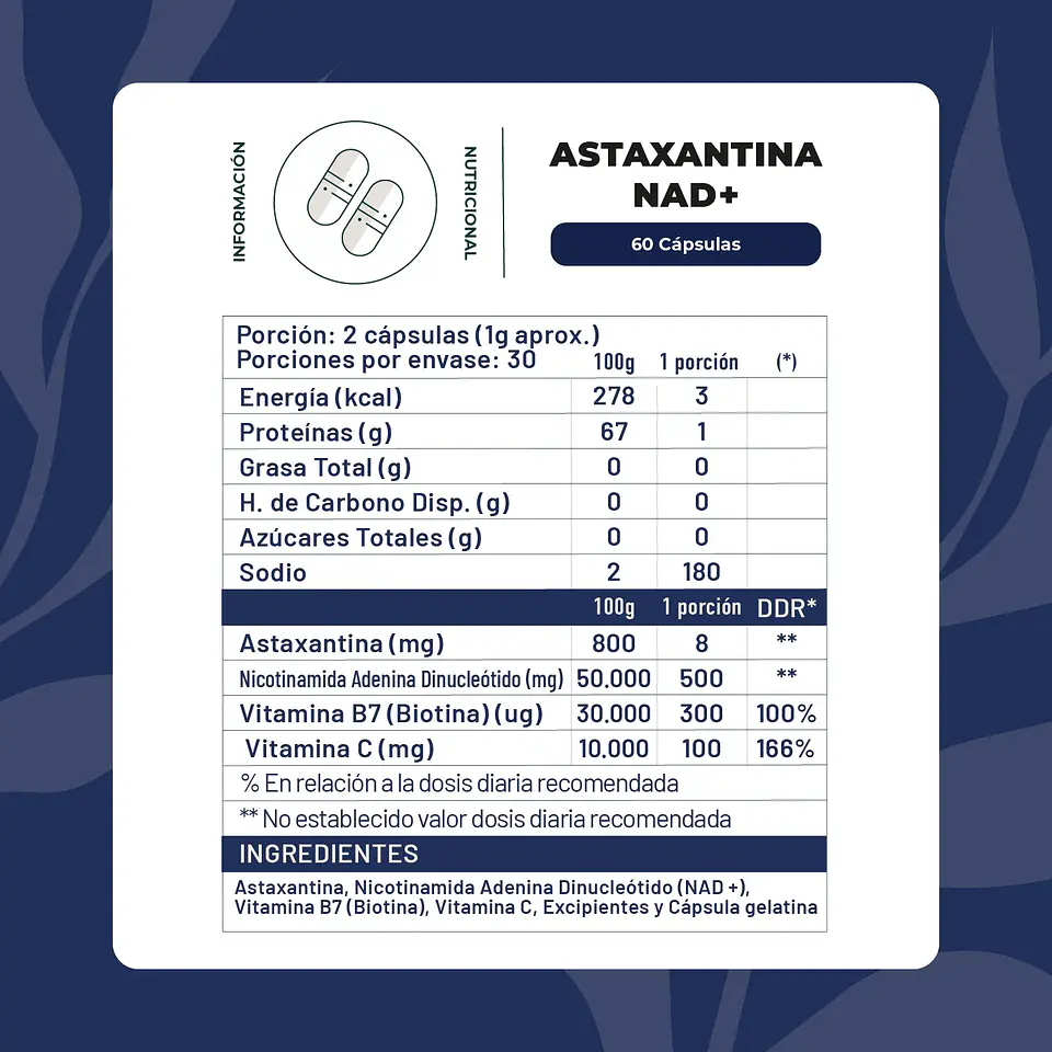 Astaxantina +NAD ¿Buscas un suplemento que apoye tanto tu energía celular como tu belleza desde adentro? 2