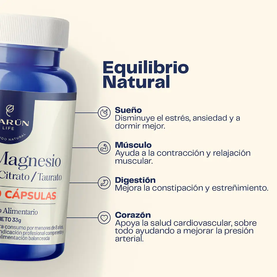 TRIPLE MAGNESIO 400MG 60 CÁPSULAS ¿Sientes tensión muscular, estrés diario o que tu descanso podría ser mejor apoyando tu alimentación con magnesio? 3