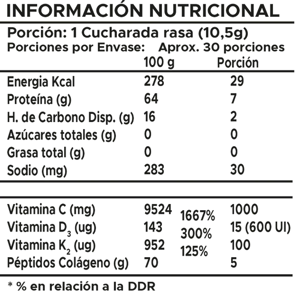 Péptidos de Colágeno Hidrolizado con Vitamina C, D3 y K2 – Soporte Integral para Piel y Estructura 2
