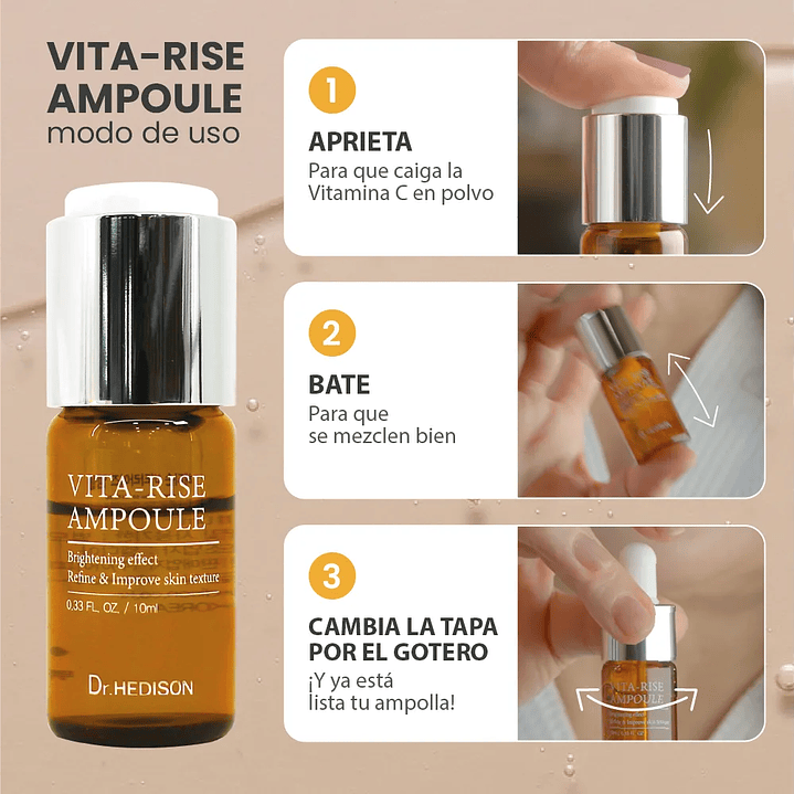 Vita Rise Ampoule Dr. Hedison 6 u x 10 ml Ampollas faciales antioxidante y despigmentante 2