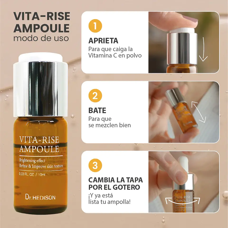 Vita Rise Ampoule Dr. Hedison 6 u x 10 ml Ampollas faciales antioxidante y despigmentante 2