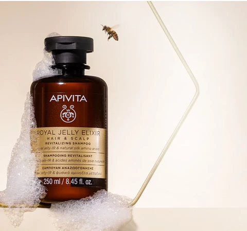 Shampoo Revitalizante y Redensificante Apivita Royal Jelly 250 ml – Fuerza, Volumen y Vitalidad Capilar